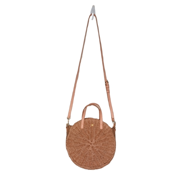 LC Lauren Conrad Handbags - |Lauren Conrad| Dusty Rose Pink Rattan Circle Crossbody Bag